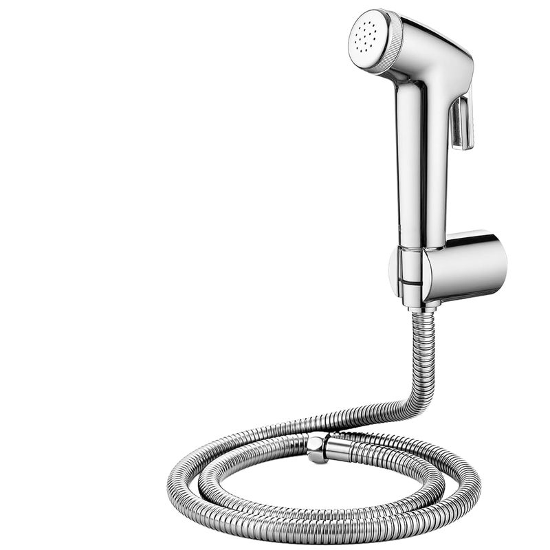 Aitchcy Country ABS Health Faucet Complete Set Jet Spray Set for Toilet ABS Health Faucet Gun with Steel Hose Pipe 1 Meter Hook Set Health Faucet with Hose Pipe Bidet Spray Set for Bathroom - Image 1