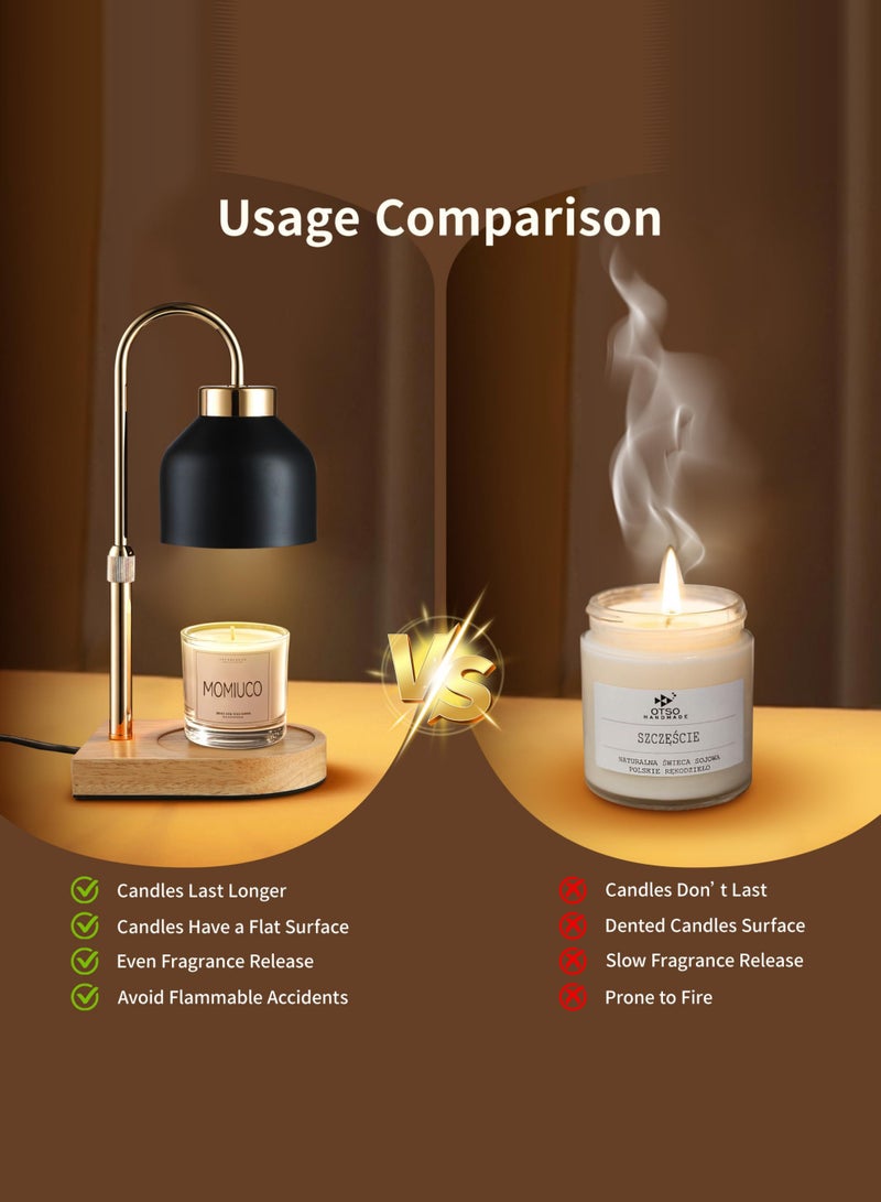 Arabest Candle Warmer Lamp with Timer Dimmer, House Warming Gifts New Home Decor, Birthday Gifts for Women Mom, Wax Melt Warmer for Jar Candles, Adjustable Height with 2 Bulbs - Image 5