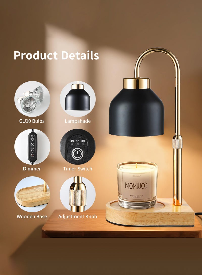 Arabest Candle Warmer Lamp with Timer Dimmer, House Warming Gifts New Home Decor, Birthday Gifts for Women Mom, Wax Melt Warmer for Jar Candles, Adjustable Height with 2 Bulbs - Image 3