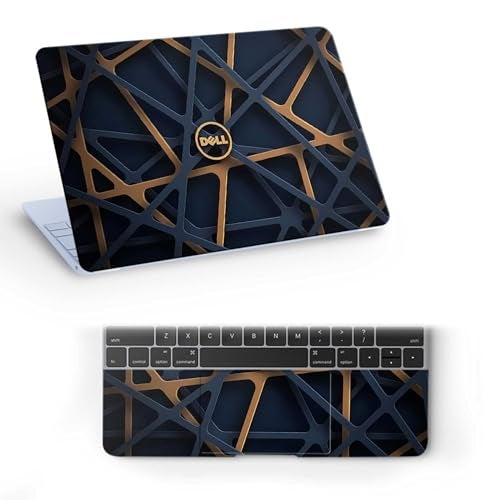 Inkykart Pattern D13 Top+Wrist Pad Vinyl Laptop Skin/Sticker/Cover for 15 to 15.6 Inches Laptops Laminated-Removable-HD Quality Compatible for Dell (15x10 Inches) - Image 1