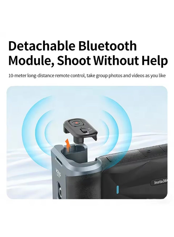 في ار اي جي مقبض VRIG GA-08SE للتصوير الفوتوغرافي في الشوارع لكاميرا Insta360 X5/ X4 Air مع جهاز تحكم عن بعد بتقنية البلوتوث وكاميرا الحركة المحمولة باليد - Image 3