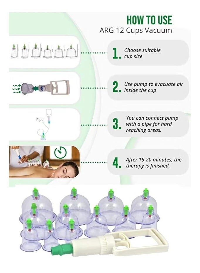 جهاز تدليك الجسم بواسطة أكواب الشفط يحتوي على 12 قطعة - Image 5