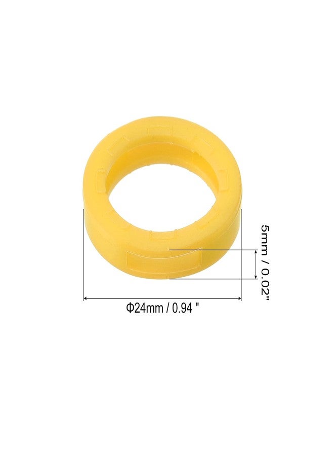 PATIKIL Key Caps Covers Rings, 25 Pack 0.9" Keys Identifiers Covers Coding Tags Marker Round Silicone Sleeve for Office House Apartment, Yellow - Image 2