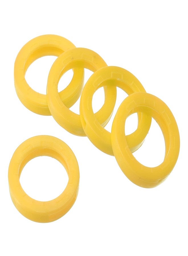 PATIKIL Key Caps Covers Rings, 25 Pack 0.9" Keys Identifiers Covers Coding Tags Marker Round Silicone Sleeve for Office House Apartment, Yellow - Image 1