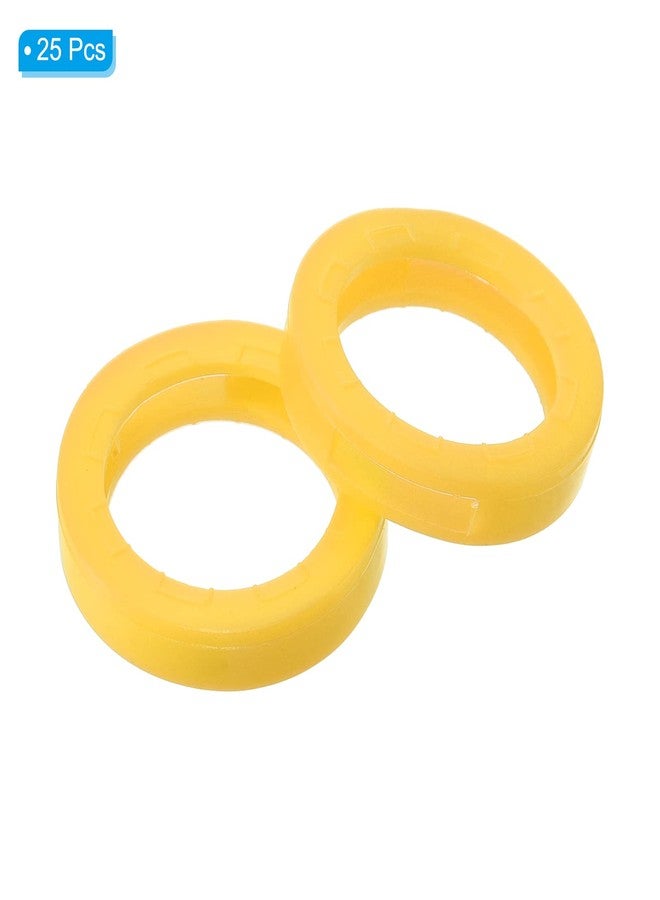 PATIKIL Key Caps Covers Rings, 25 Pack 0.9" Keys Identifiers Covers Coding Tags Marker Round Silicone Sleeve for Office House Apartment, Yellow - Image 3