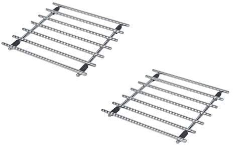 Indian Decor 2525 Chrome Square Trivet, Metal Coasters, Table top Protector,25cm x 25cm (Set of 2) 