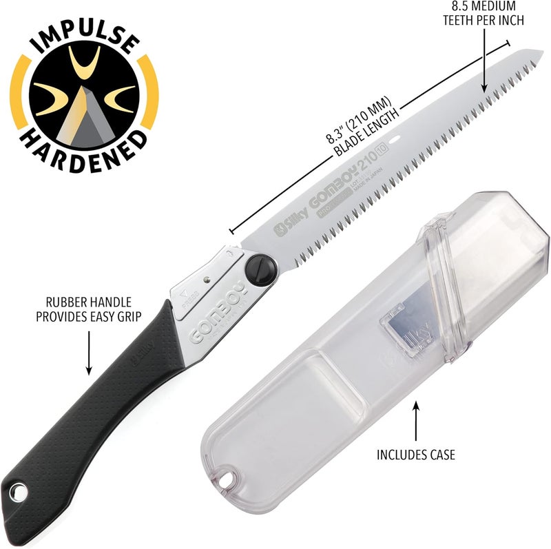 SILKY GomBoy Professional Folding Saw 210mm Medium Teeth (121-21) - Image 4