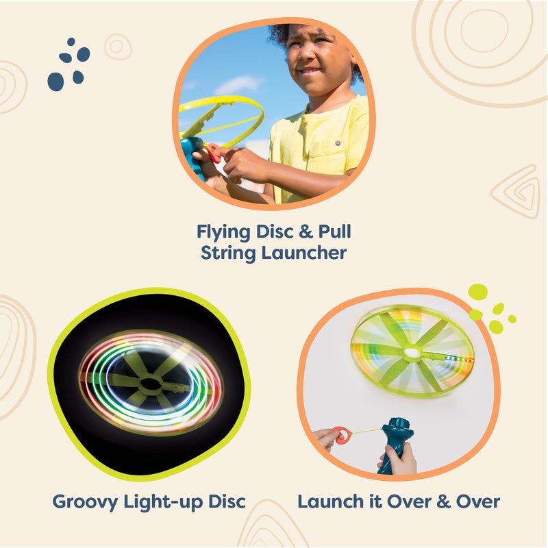 B. toys â€“ Skyrocopter â€“ Sports & Outdoors â€“ Light â€“ Up Disco Flyers â€“ Flying Disc with Lights & Launcher For Kids 5 Years + - Image 3