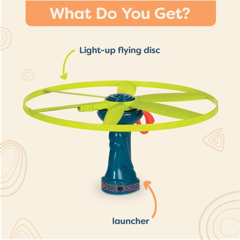 B. toys â€“ Skyrocopter â€“ Sports & Outdoors â€“ Light â€“ Up Disco Flyers â€“ Flying Disc with Lights & Launcher For Kids 5 Years + - Image 4