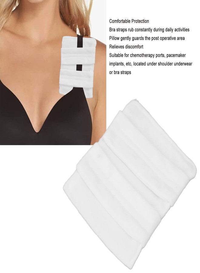 Brrnoo Pillow Post Surgery Bra Strap for Chest Port, Bra Strap Cushion Pad Protector,Comfort Heart Surgery Recovery Support Cushion (White) - Image 2