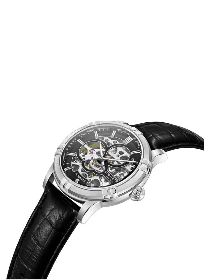 Kenneth Cole New York 43mm Automatic Gents Watch with Black Genuine Leather Strap  - Image 2