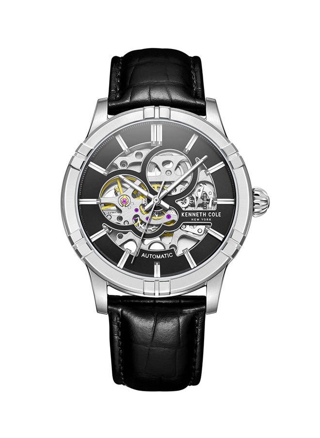 Kenneth Cole New York 43mm Automatic Gents Watch with Black Genuine Leather Strap  - Image 1