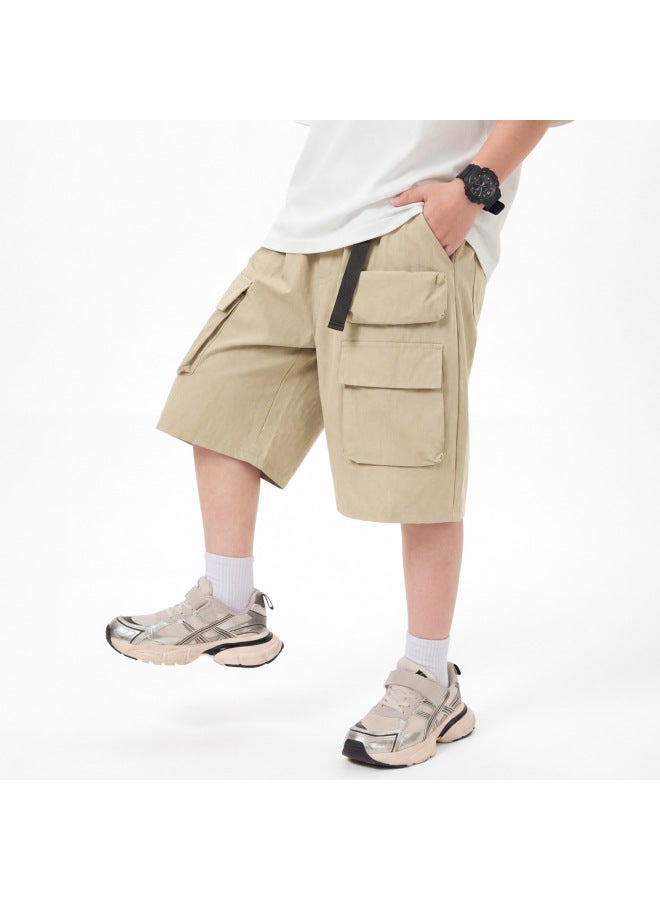 Boys' Big Kids Summer Street Style Sports Cargo Shorts  New Youth Five-point Pants Loose Thin Pants For Children
