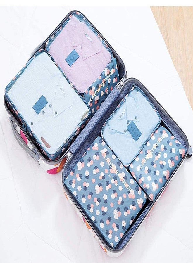 RMYKX 6-pcs Travel Storage Organizer Bags Set, Packing Cubes & Laundry Pouches for Luggage, Set for Clothes, Innerwear & Essentials, Print Travel Bags (Multicolor) - Image 4