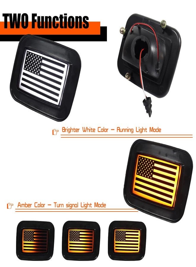 Tonsya For 2003 2004 2005 2006 2007 2008 2009 Hummer H2 Front Corner Turn Signal Parking Lights & Daytime running lamps flag Style Smoked Lens Amber & White 15060530 15060529 - Image 3
