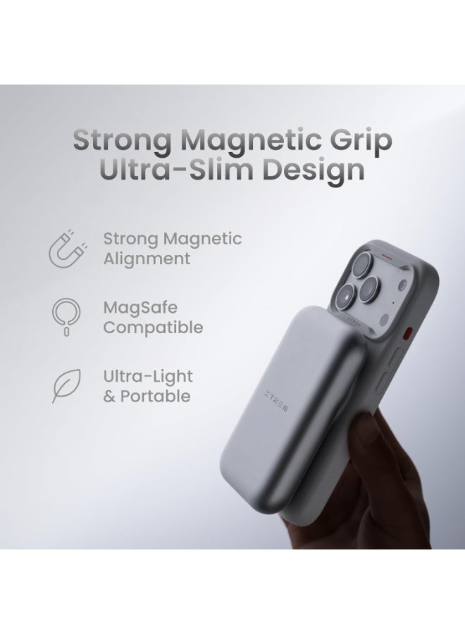 Light Gray Smart Circular Display Magnetic Phone Case for iPhone 17 Pro Max, Custom Dynamic Wallpaper, MagSafe Wireless Charging Multi-Functional Interactive Shockproof Protective Cover - Image 4