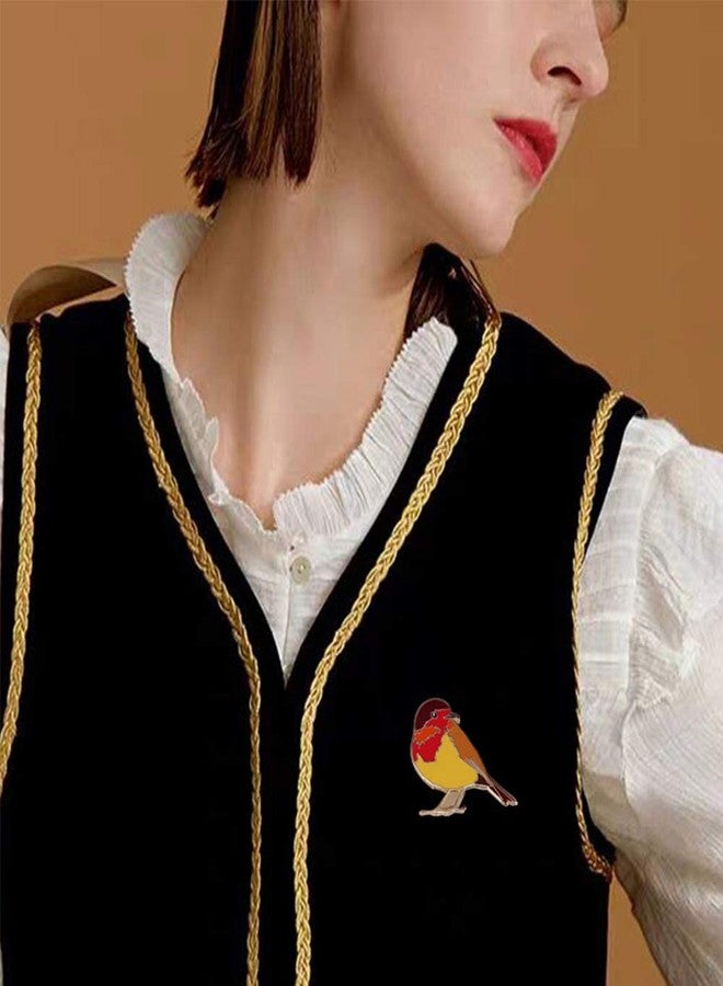 GuDeKe Beautiful Robin Bird Brooch Wildlife Nature Pin - Image 5