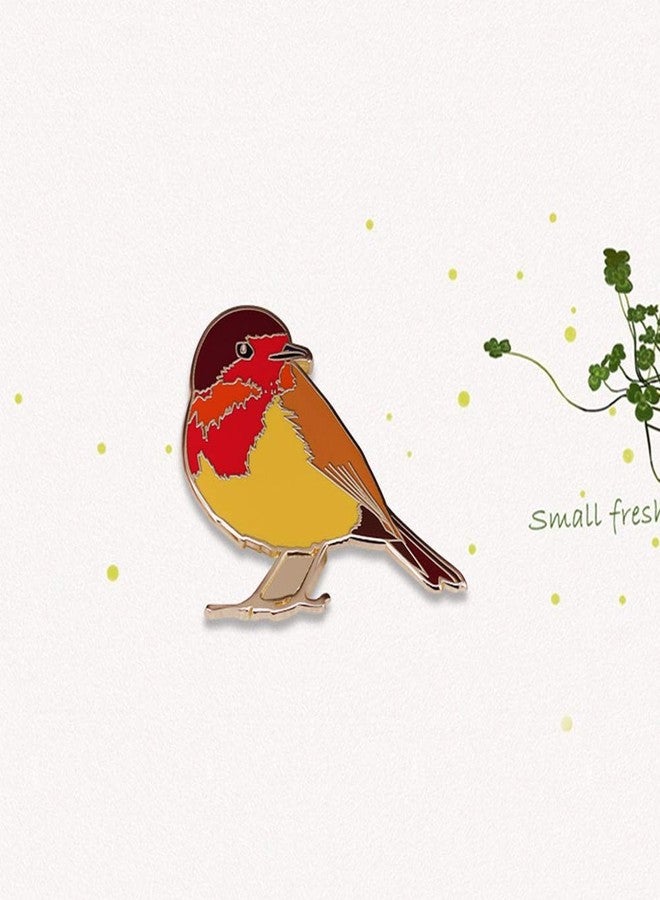 GuDeKe Beautiful Robin Bird Brooch Wildlife Nature Pin - Image 4