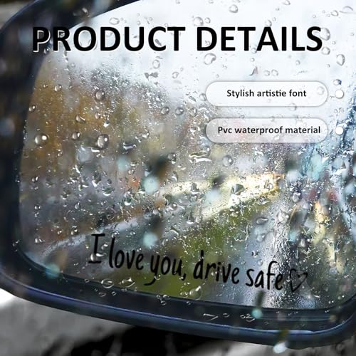 PKRFCJ 8PCS Drive Safe Mirror Sticke,I Love You Drive Safe,Cute Drivesafe Car Window Decals,Funny Rearview Mirrordecal,Suitable for Car Window Mirrors - Image 4