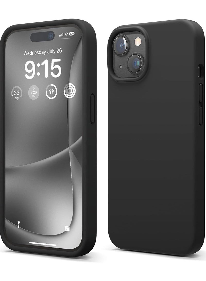 Delivus Iphone Silicone Case - Silky Soft Touch with Military Grade Drop Protection - Anti-Scratch Microfiber Lining - Shockproof Protective Phone Case Slim Thin Cover (Iphone 15, Black) - Image 1
