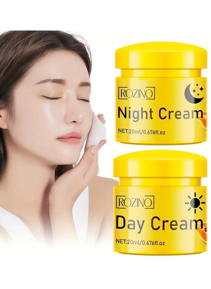 Rozino ROZINO Papaya Hydrating Cream Duo - 2pcs, Day & Night Moisturizer with Shea Butter for All Skin Types, Evens Tone & Smooths, Perfect Christmas Gift - Image 1