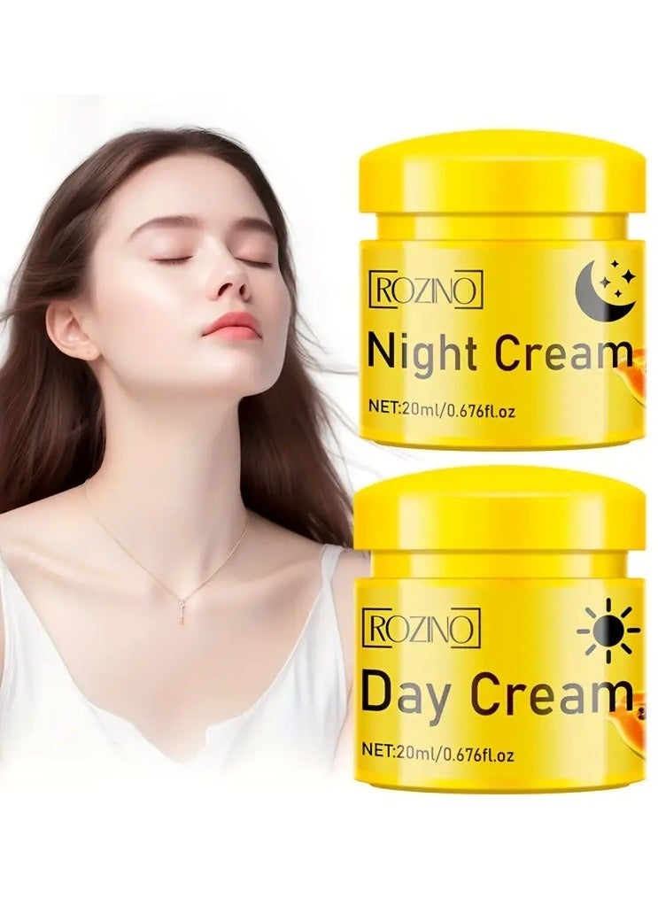 Rozino ROZINO Papaya Hydrating Cream Duo - 2pcs, Day & Night Moisturizer with Shea Butter for All Skin Types, Evens Tone & Smooths, Perfect Christmas Gift - Image 2