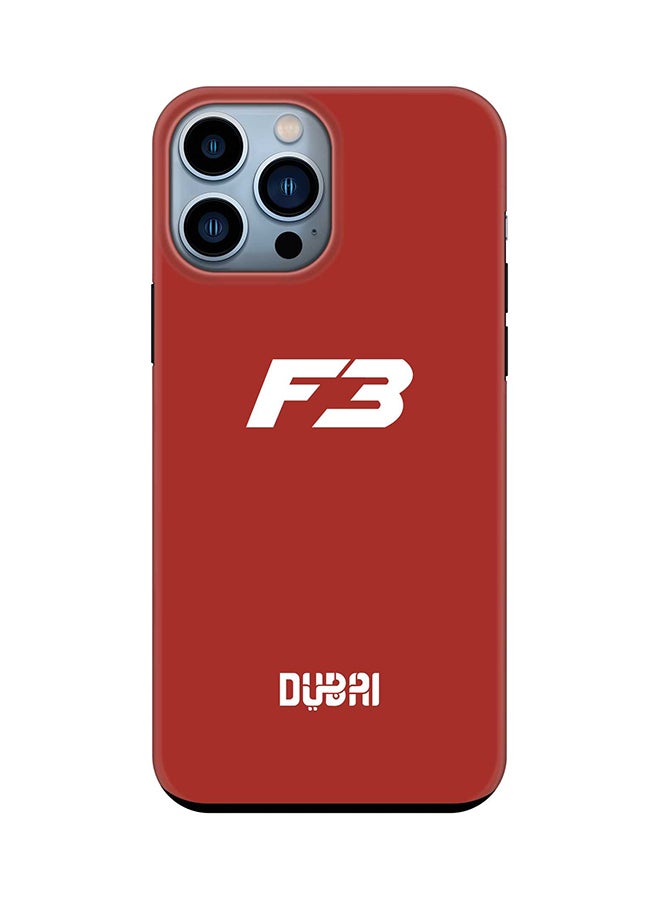 Stylizedd حافظة Tough Pro لهاتف iPhone 15 Pro Max بطبقتين هجين PC TPU غلاف مخصص بلمسة نهائية غير لامعة - فاز3 دبي أحمر - Image 1
