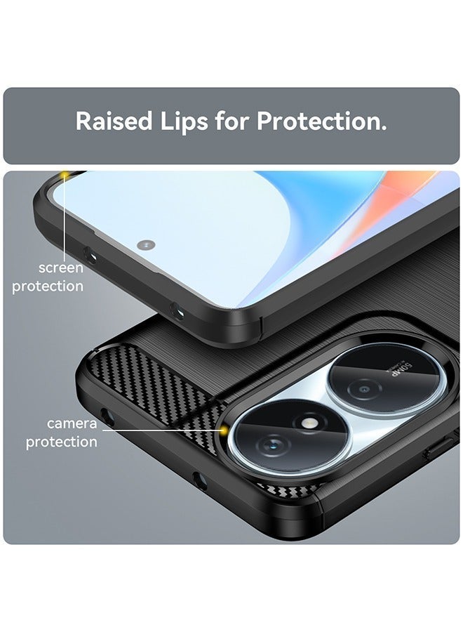 X-level HONOR X7b 4g Case cover with Carbon Fiber Shockproof Rugged Shell Anti-Scratch Easy Install Anti-Scratch Soft TPU Comfortable Touch Back Cover Protective Accessory for HONOR X7b - Image 4