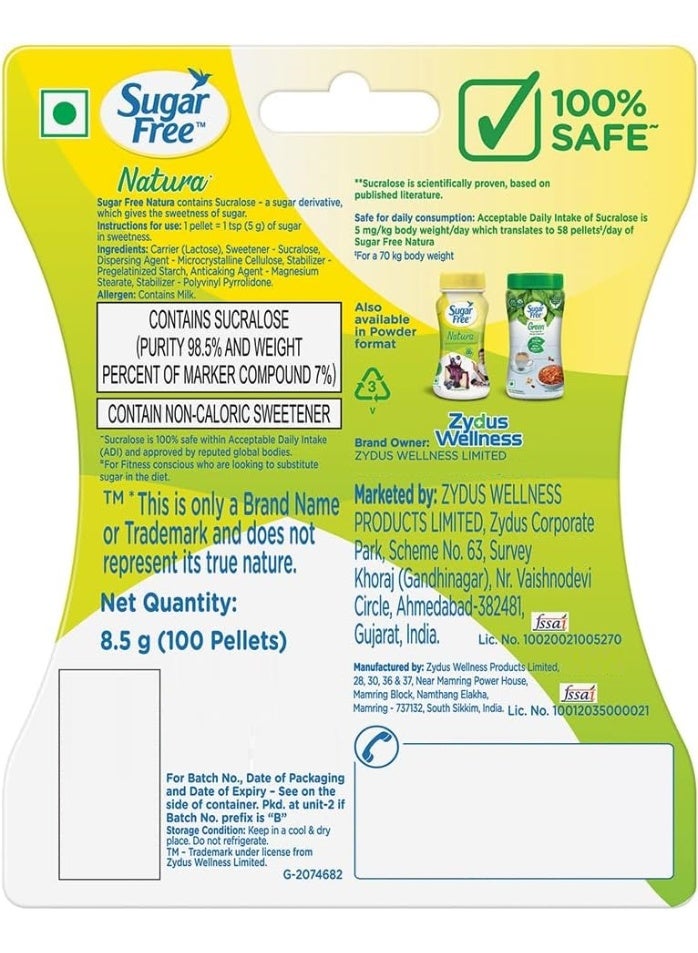 Sugar Free Natura Sweetner 100% Safe Scientifically Proven & Tested Sweet Like Sugar But With Zero Calories 100 Pellets 8.5 G - Image 5