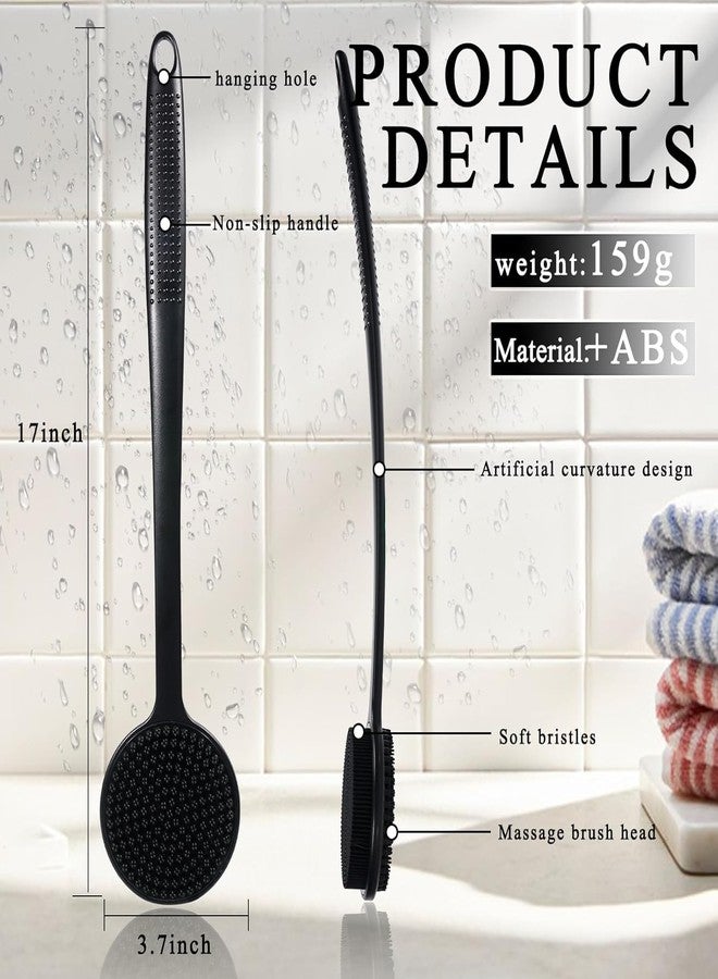 ADICTUMSilicone Back Scrubber for Shower,17in Lengthen Long Handle Body Brush,Double Sided Shower Brush for Shower Exfoliating&Massage Can Produce Rich Foam,Long Handle Back Scrubber.(multi-color) - Image 5