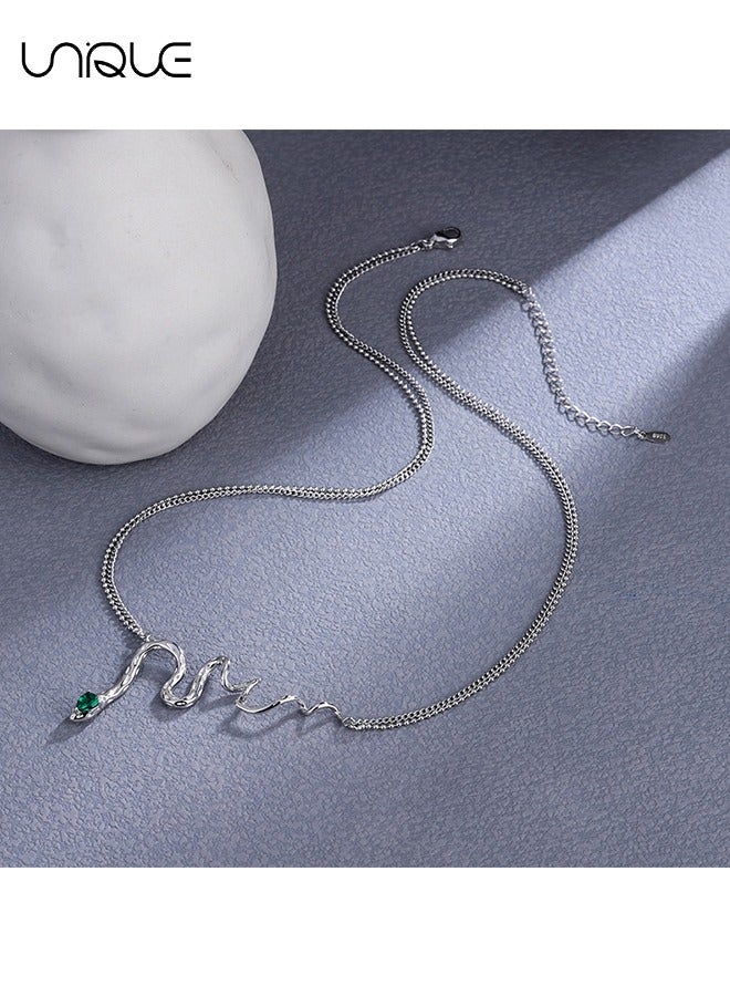 يونيك قلادة - قلادة اعوج - قلادة الماس الأخضر - قلادة الترقوة - قلادة قابلة للتعديل - المألوف بسيطة فريدة من نوعها - هدايا - Image 4
