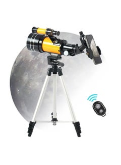 Astronomical telescope, direct viewing of stars, with tripod and mobile phone holder, High-power monocular telescope 150X refractor bezel, with AstroSolar