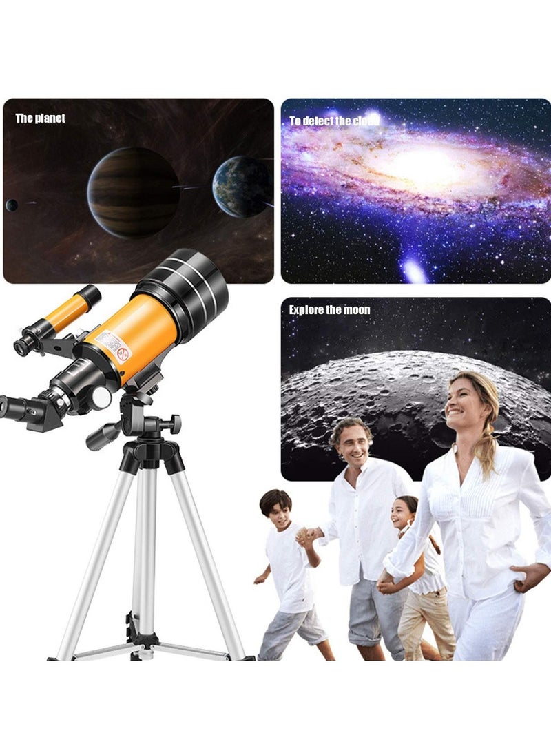 Arabest - Astronomical telescope, direct viewing of stars, with tripod and mobile phone holder, High-power monocular telescope 150X refractor bezel, with AstroSolar - Image 1