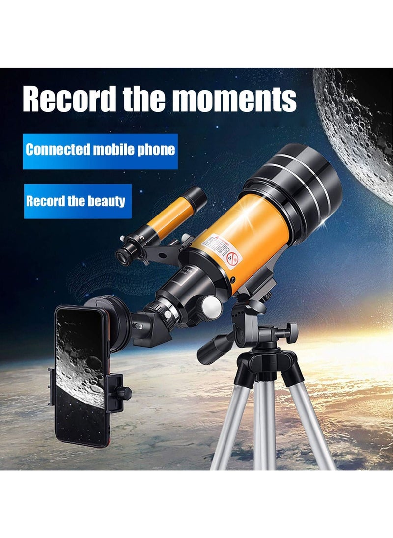 Arabest - Astronomical telescope, direct viewing of stars, with tripod and mobile phone holder, High-power monocular telescope 150X refractor bezel, with AstroSolar - Image 1