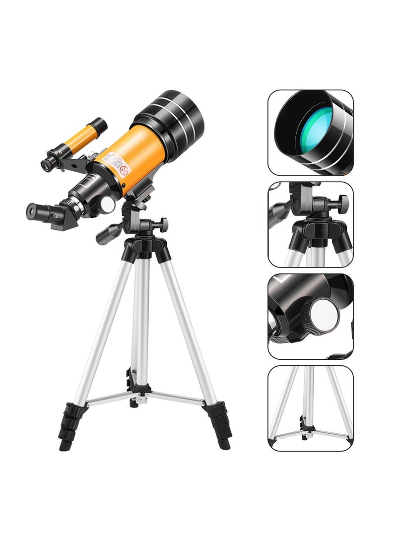 Arabest - Astronomical telescope, direct viewing of stars, with tripod and mobile phone holder, High-power monocular telescope 150X refractor bezel, with AstroSolar - Image 1