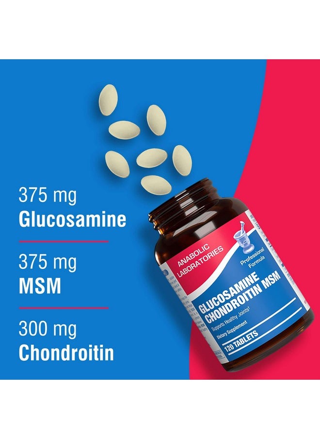 Anabolic Laboratories - Anabolic Laboratories Glucosamine Chondroitin MSM Joint Support Supplement for Men and Women, 120 Tablets - Joint Tissue and Cartilage Health - Glucosamine Complex with Chondroitin and OptiMSM - Image 1