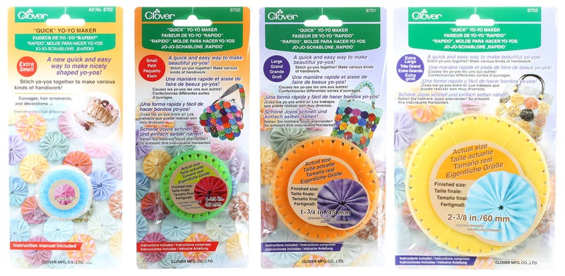 Bundle of Four Quick Yo-Yo Maker Kits: Extra Small, Small, Large, and Extra Large Sizes