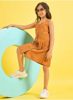 Stylo Bug Spot Print V Neck Casual Dress by Styli  - Image 2