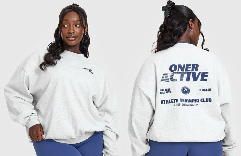 Oner New Round Neck Oversize Fleece-lined Cotton Sweatshirt - Versatile Sportswear for All Seasons - Image 1
