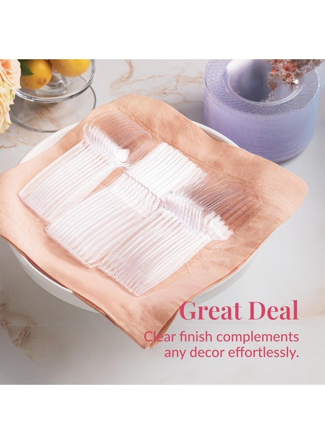 Prestee 300 Clear Plastic Spoons Bulk - Plastic Silverware Spoons - Heavy Duty Spoon Cutlery - Disposable Flatware Pack - Disposable Spoon Silverware Utensil Set - Image 4