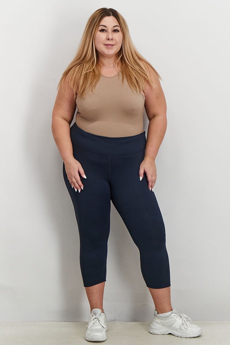 New Balance Women Fitted Training Capri Sweatpants, Navy - Image 3
