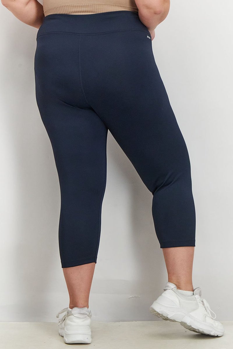 New Balance Women Fitted Training Capri Sweatpants, Navy - Image 2