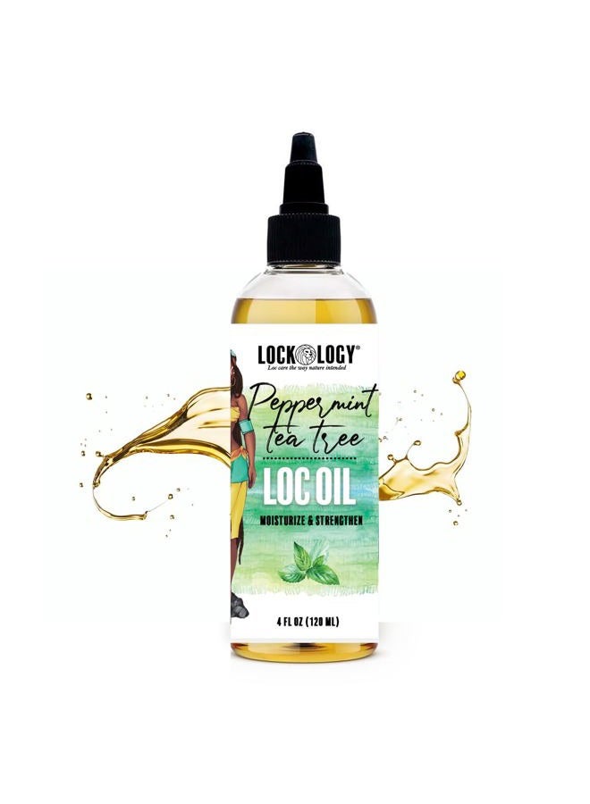 Lockology Loc Oil For Dreads, Peppermint Tea Tree Oil For Locs, Natural Oil For Dreads Black Owned & Dreadlock Hair Products - Image 1