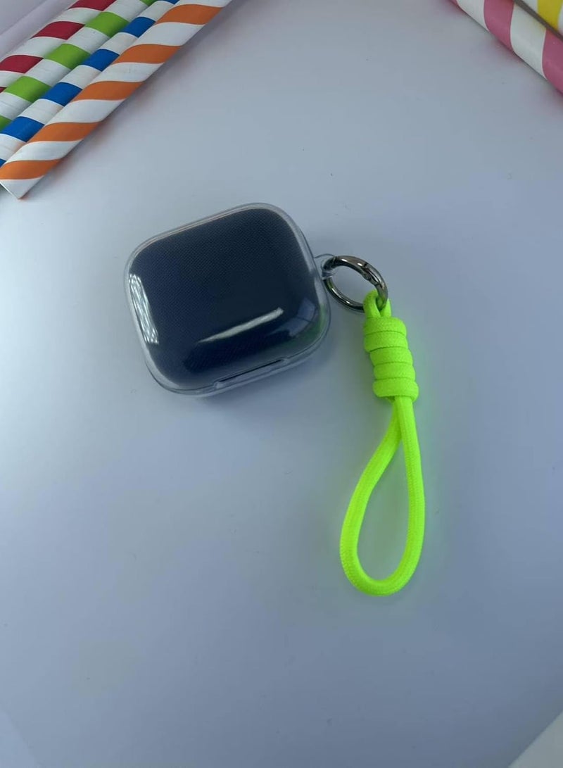Silicone Protective Case for Anker Soundcore R50i NC Clear with Stand and Carabiner, LED Visible (Neon Green) - Image 1