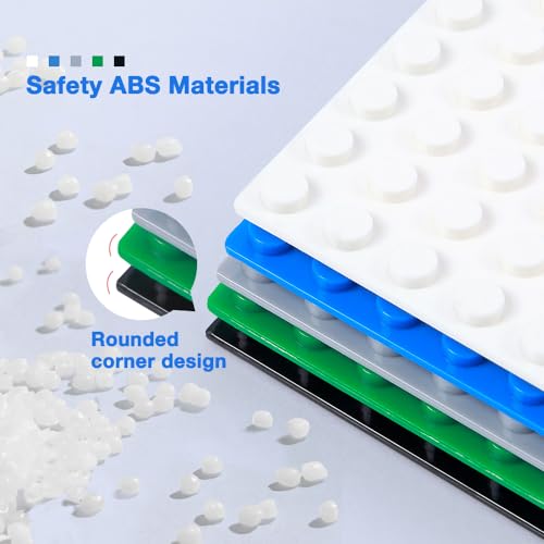 MANNIDOO PeelandStick Baseplates 10 Packs 10 x 10 Classic Adhesive Building Base Plates for Activity Tables Tops and Walls Compatible with All Major Brands GreyGreenWhiteBlackBlue - Image 5