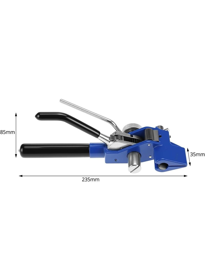 Rubik Steel Strapping Tensioner Tool for 8mm-25mm Width & 1mm or Less Thickness, Heavy Duty Tensioner & Cutting for Steel Banding Packaging (Black/Blue) - Image 3