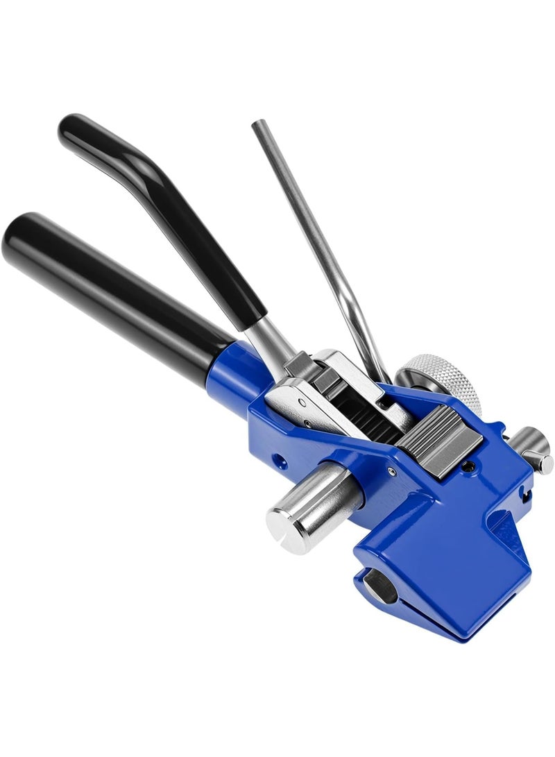 Rubik Steel Strapping Tensioner Tool for 8mm-25mm Width & 1mm or Less Thickness, Heavy Duty Tensioner & Cutting for Steel Banding Packaging (Black/Blue) - Image 1