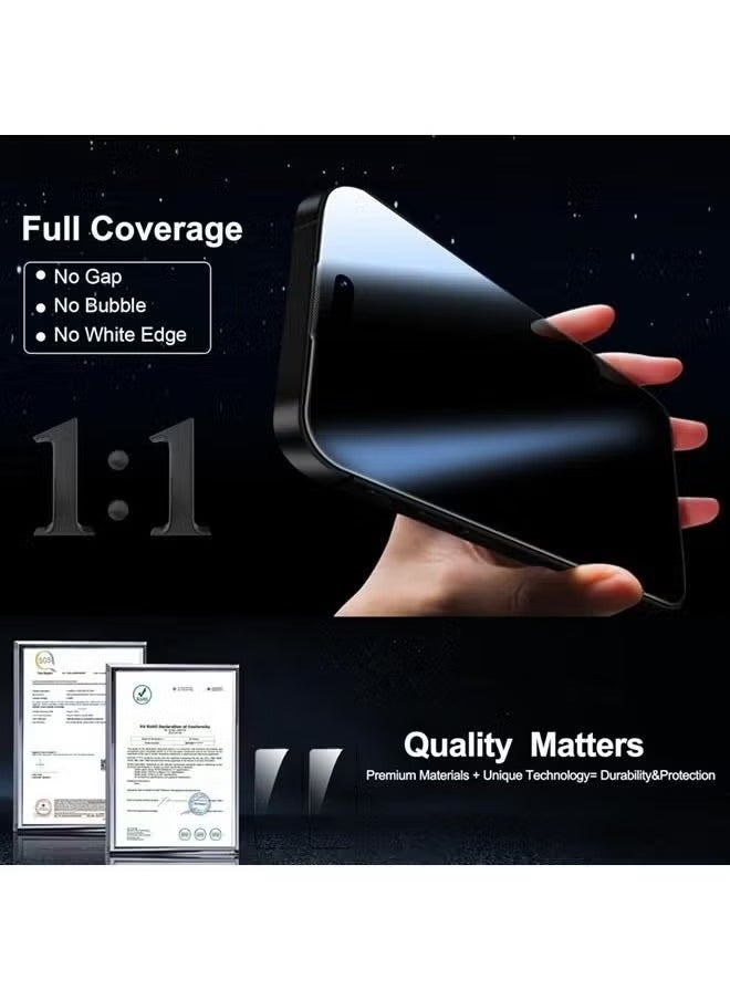 Raxoom 2-Pack Privacy Screen and Camera Lens Protector for iPhone 16 Pro Ultra, 9H Tempered Glass, Full Coverage, Anti-Glare, Anti-Scratch, and Anti-Fingerprint Protection - Image 4