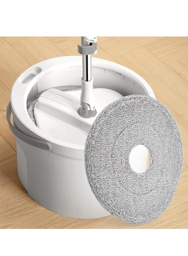 3 Pieces Round Mop Cloth Replacement Parts Wet Dry Round Mop Heads Microfiber Cleaning Pad Replacement Heads Washable  - Image 3