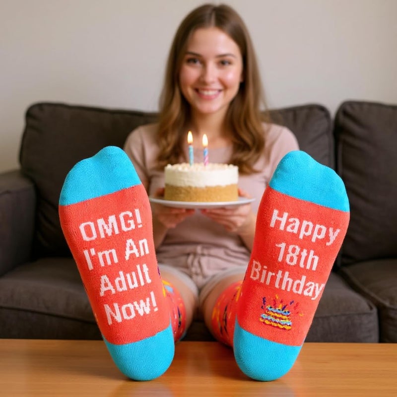 Zmart 18th Birthday Gift Ideas - 18 Year Old Girl Socks, Gifts for Young Adult Women Female - Image 2